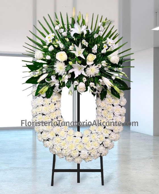 Corona Funeraria Blanca Clásica