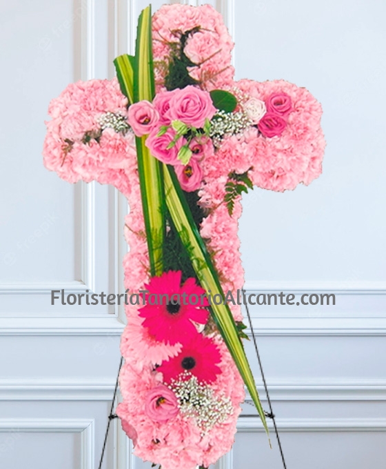 cruz funeraria rosa