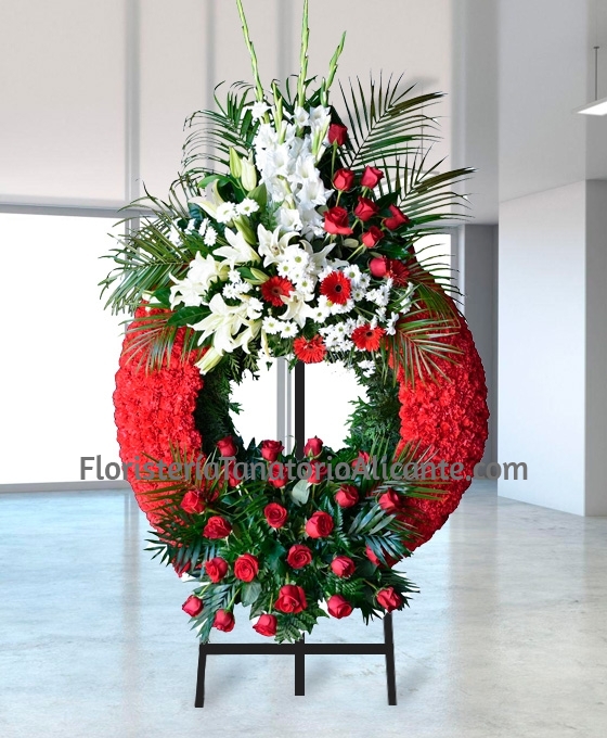 Corona Funeraria Clavel Suprema Roja